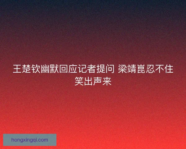 王楚钦幽默回应记者提问 梁靖崑忍不住笑出声来