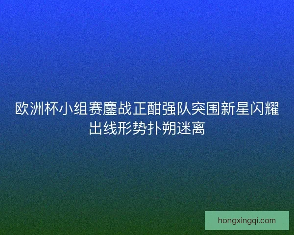 欧洲杯小组赛鏖战正酣强队突围新星闪耀出线形势扑朔迷离